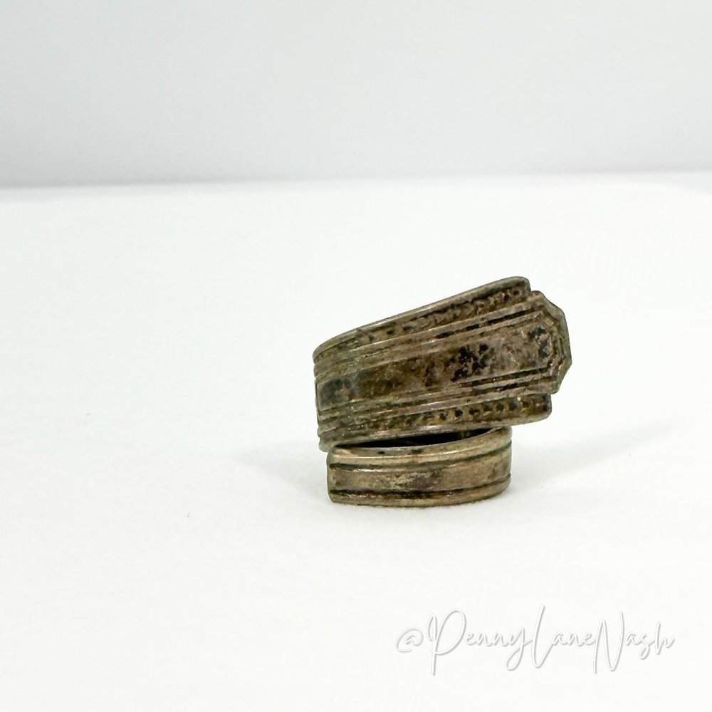 Vintage Silver Bent Spoon Bypass Ring - Picture 7 of 8